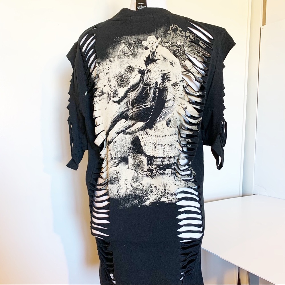 LA Bus Stop Bling Roper Cowgirl Shred Plus NWT Top - Picture 5 of 12
